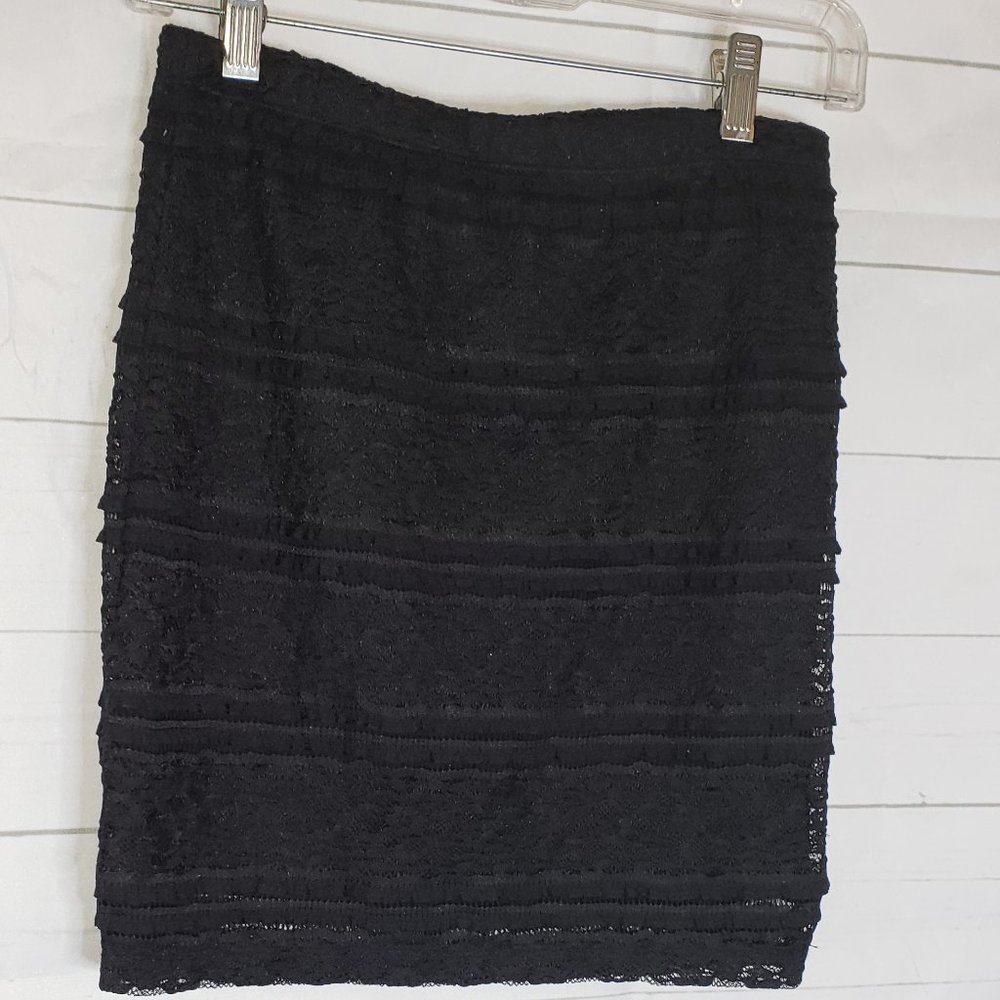 Forever 21 Black Lace Pencil Skirt sz M